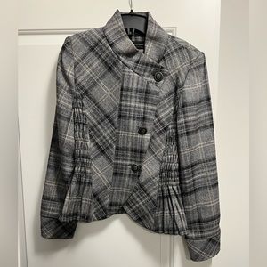 Zara grey plaid jacket, size M.